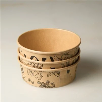 ढक्कन के साथ 1000 मिलीलीटर पेपर सूप कटोरे